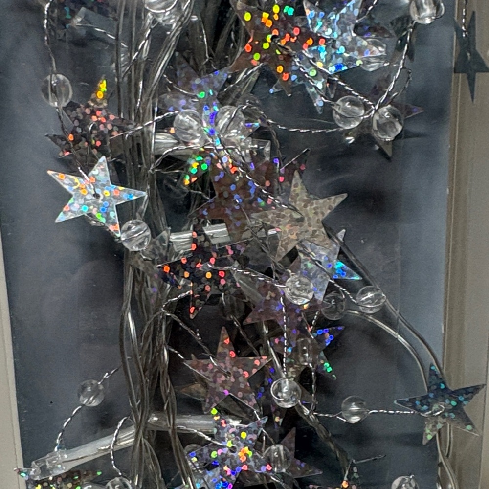 Silver Star LED String Lights - Picture 2 of 5